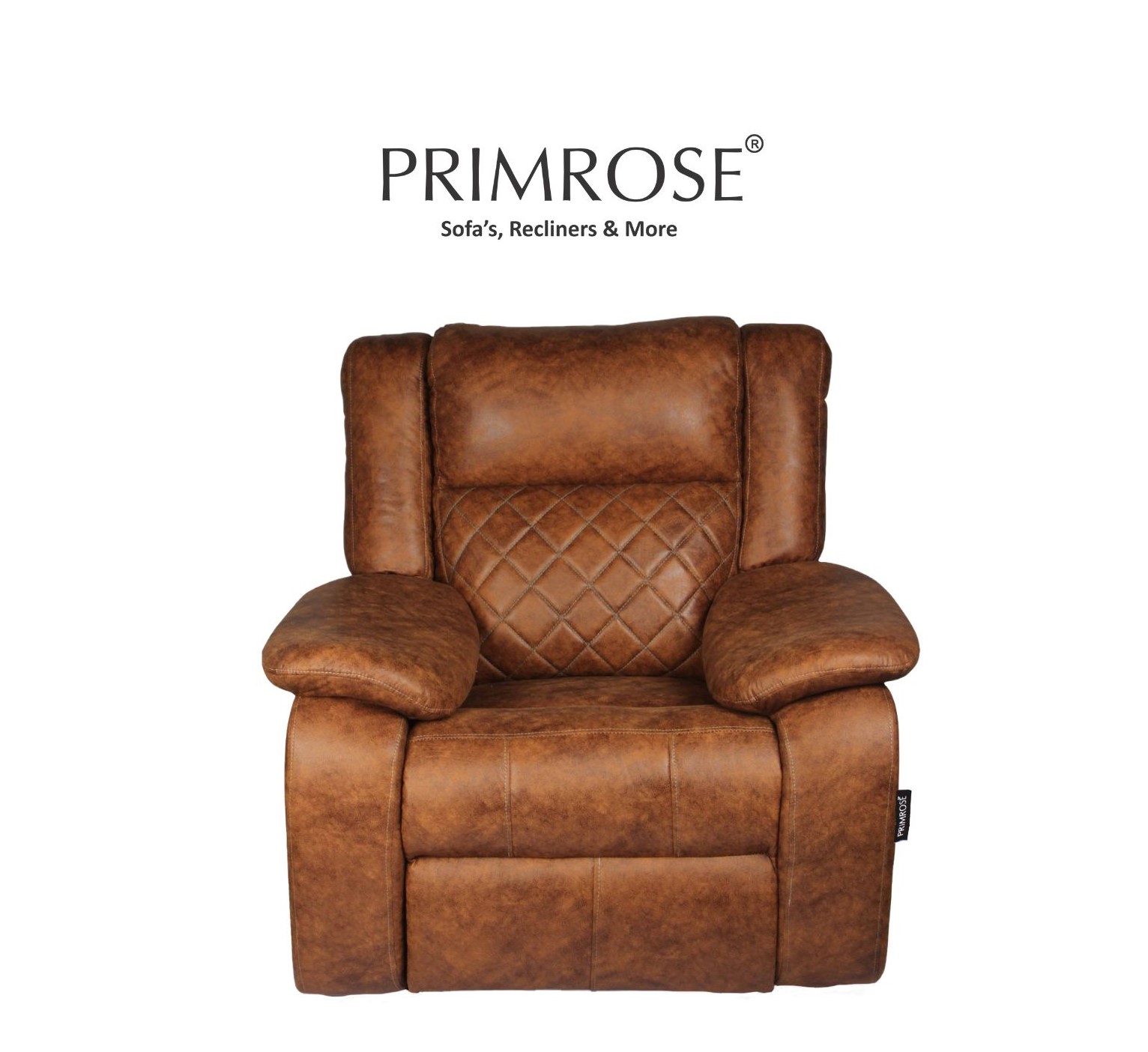 Primrose Recliner Christie Single Seater Manual Recliner, ER Fabric, Contemporary Look & Design, Color–Brown I Just Layback And Relax I Improve Your Gaming
