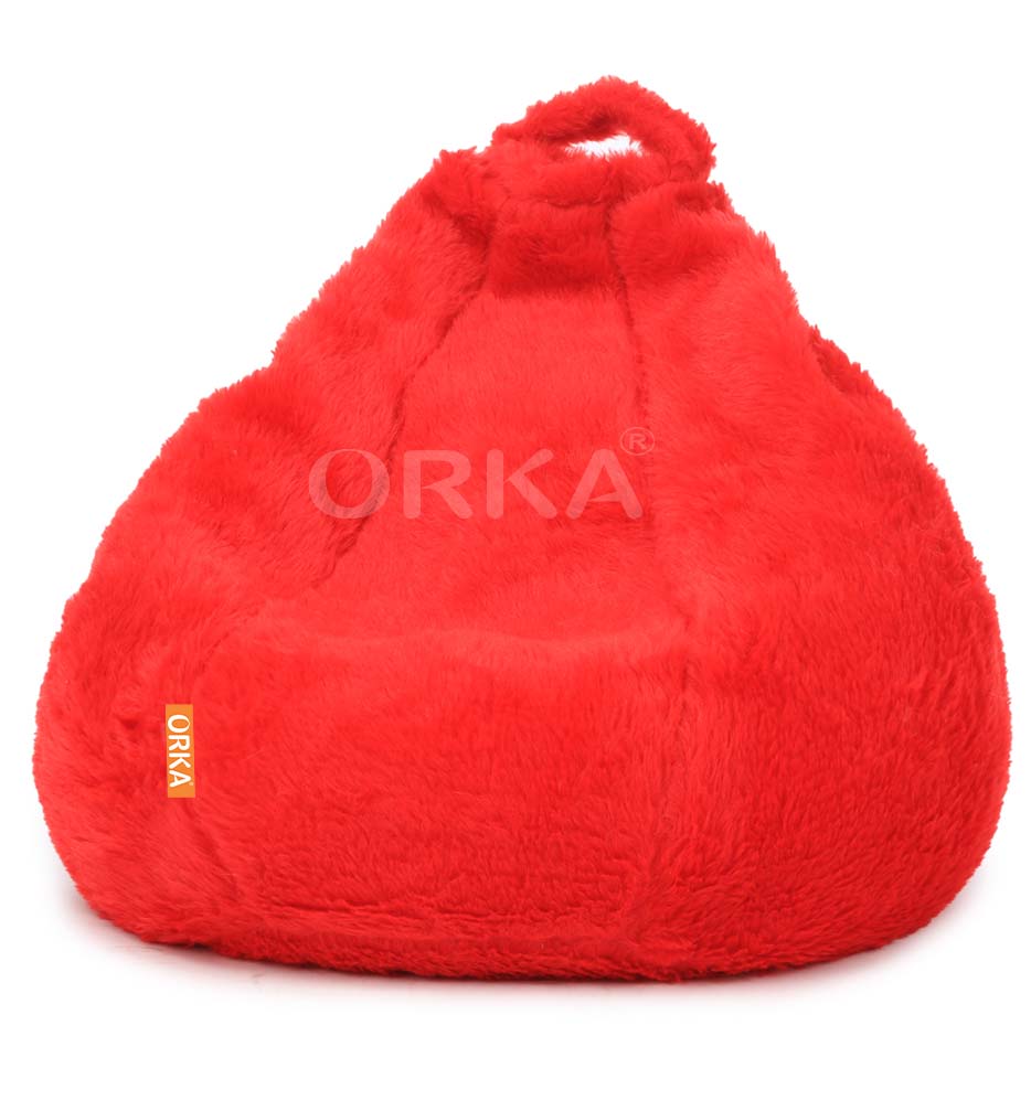 Orka Classic Red Fur Bean Bag  