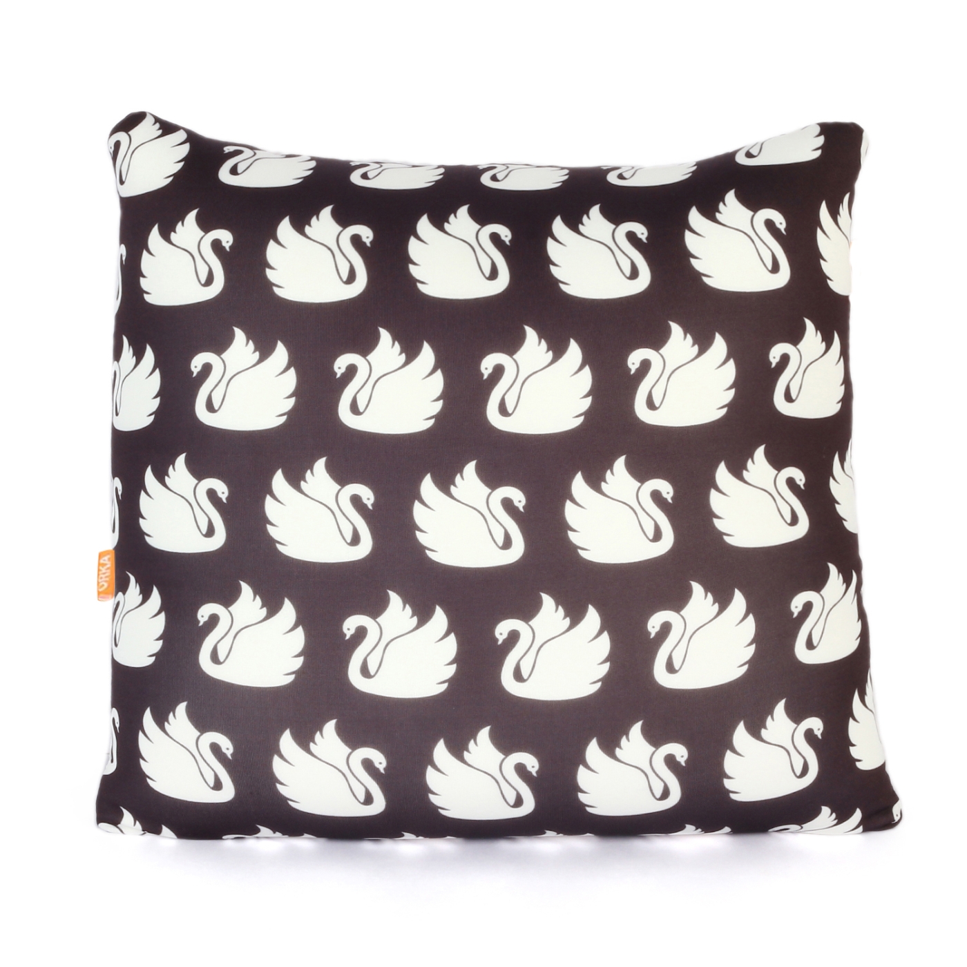 ORKA Digital Printed Spandex Filled With Microbeads Square Cushion 14 X 14 Inch - Black, White  