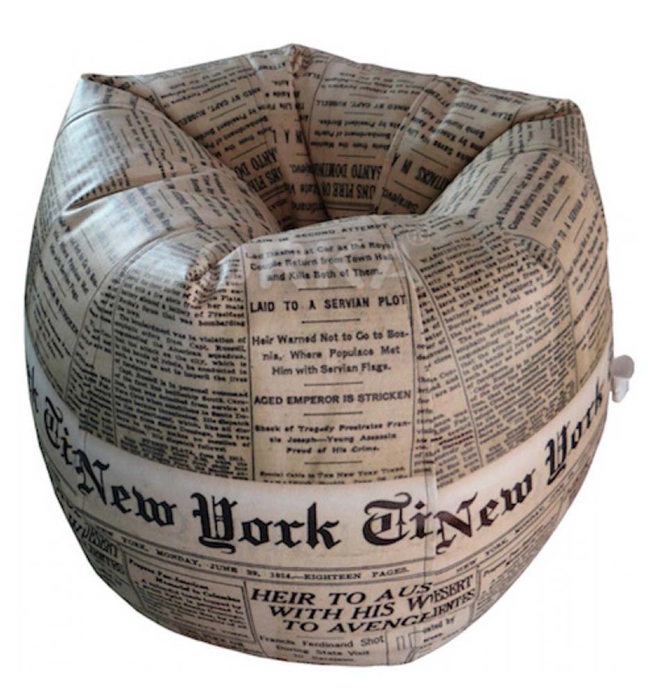 Orka Digital Printed Bean Bag New York Times Newspaper Theme  