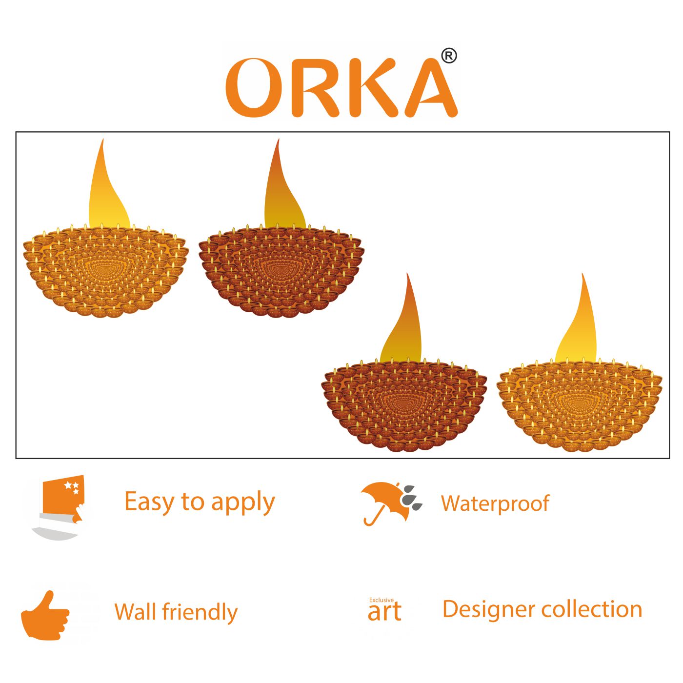 ORKA Diwali Wall Decal Sticker 17  