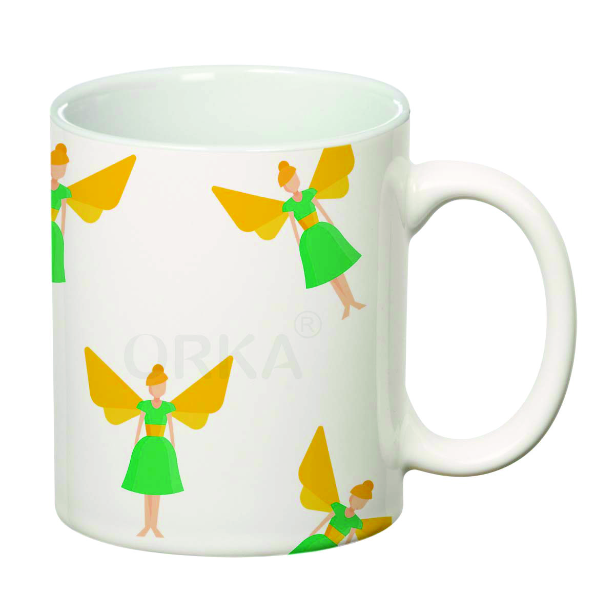 ORKA Coffee Mug  ButterflyTheme  11 Oz   