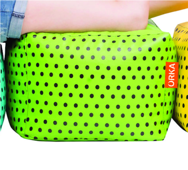 Orka Digital Printed Polka Dot Bean Bag Cover - Green  