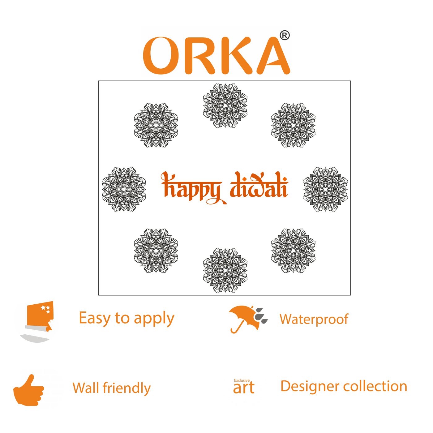ORKA Diwali Wall Decal Sticker 53  