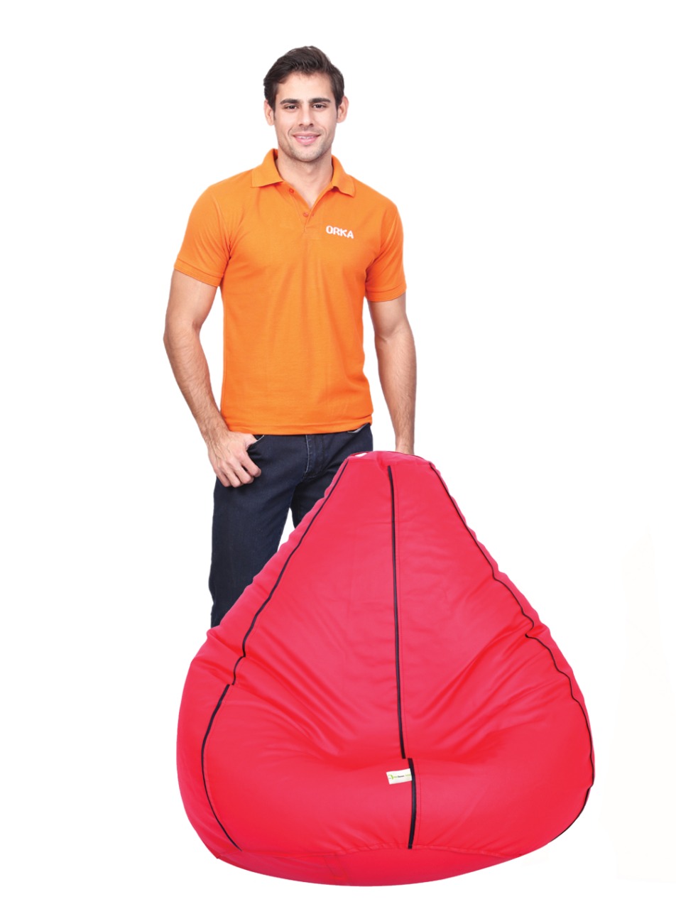  Can Bean Bags Classic Red With Black Color Piping  