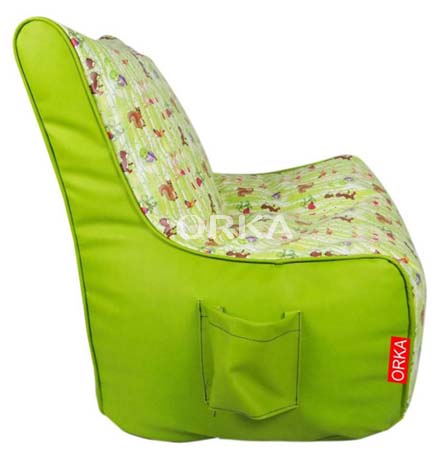 ORKA Digital Printed Purple Turtle Bean Chair Animals Green Theme  