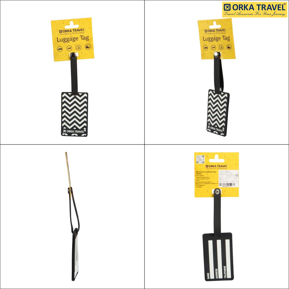 Orka Travel Luggage Tag Black & White  
