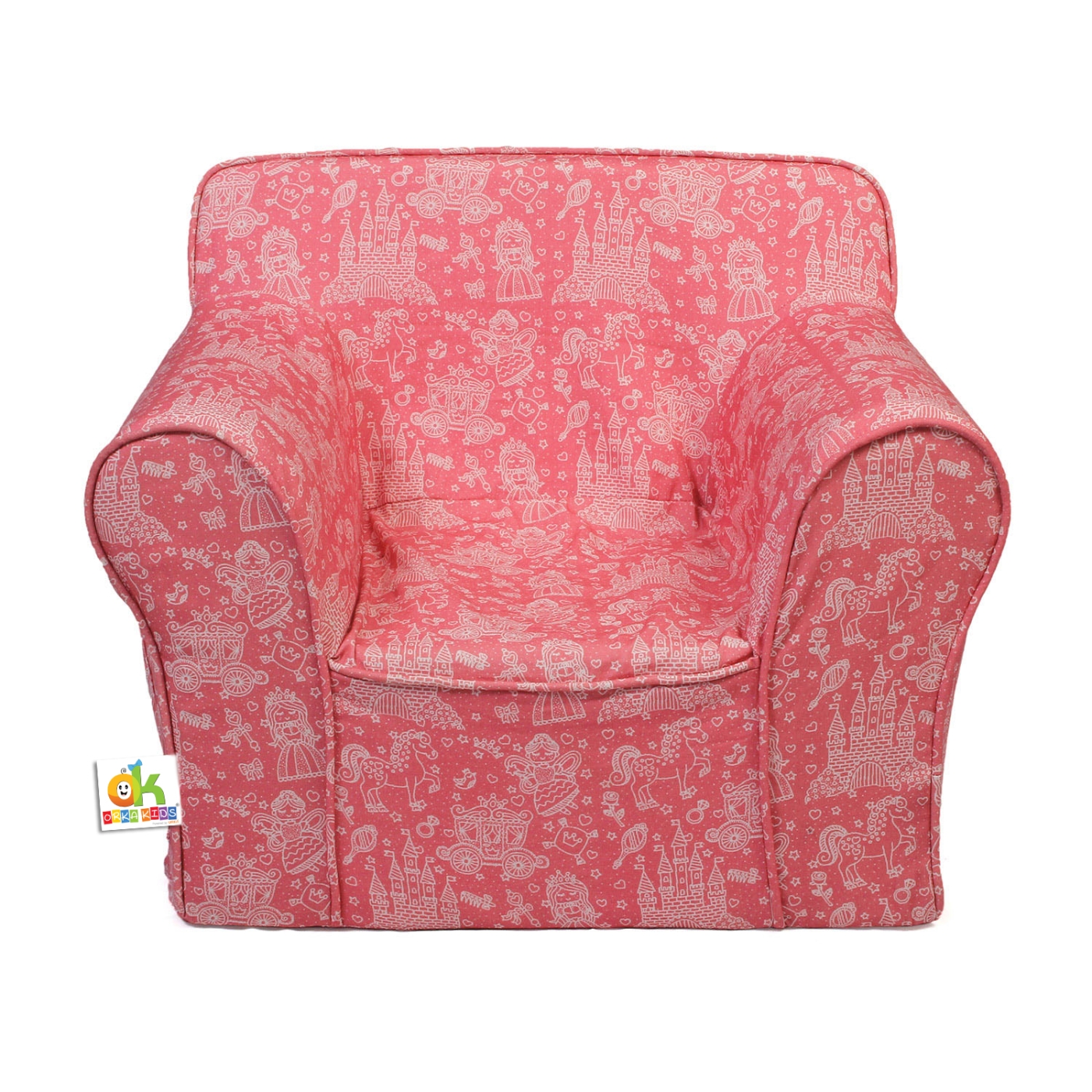 Orka Kids Princess Premium Cotton Little Joe Foam Arm Chair -  Pink