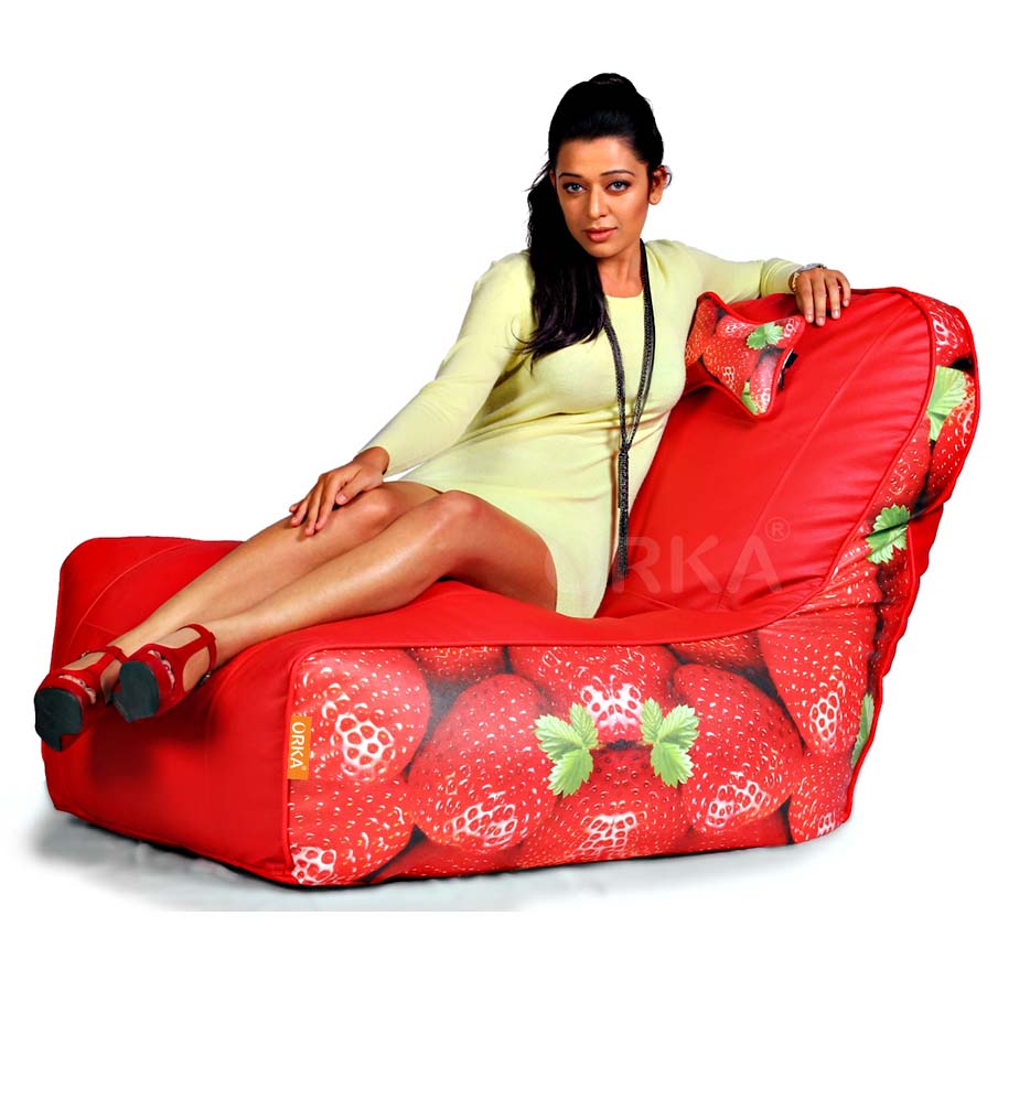 Orka Digital Printed Strawberry Red Video Rocker Lounger With Headrest  