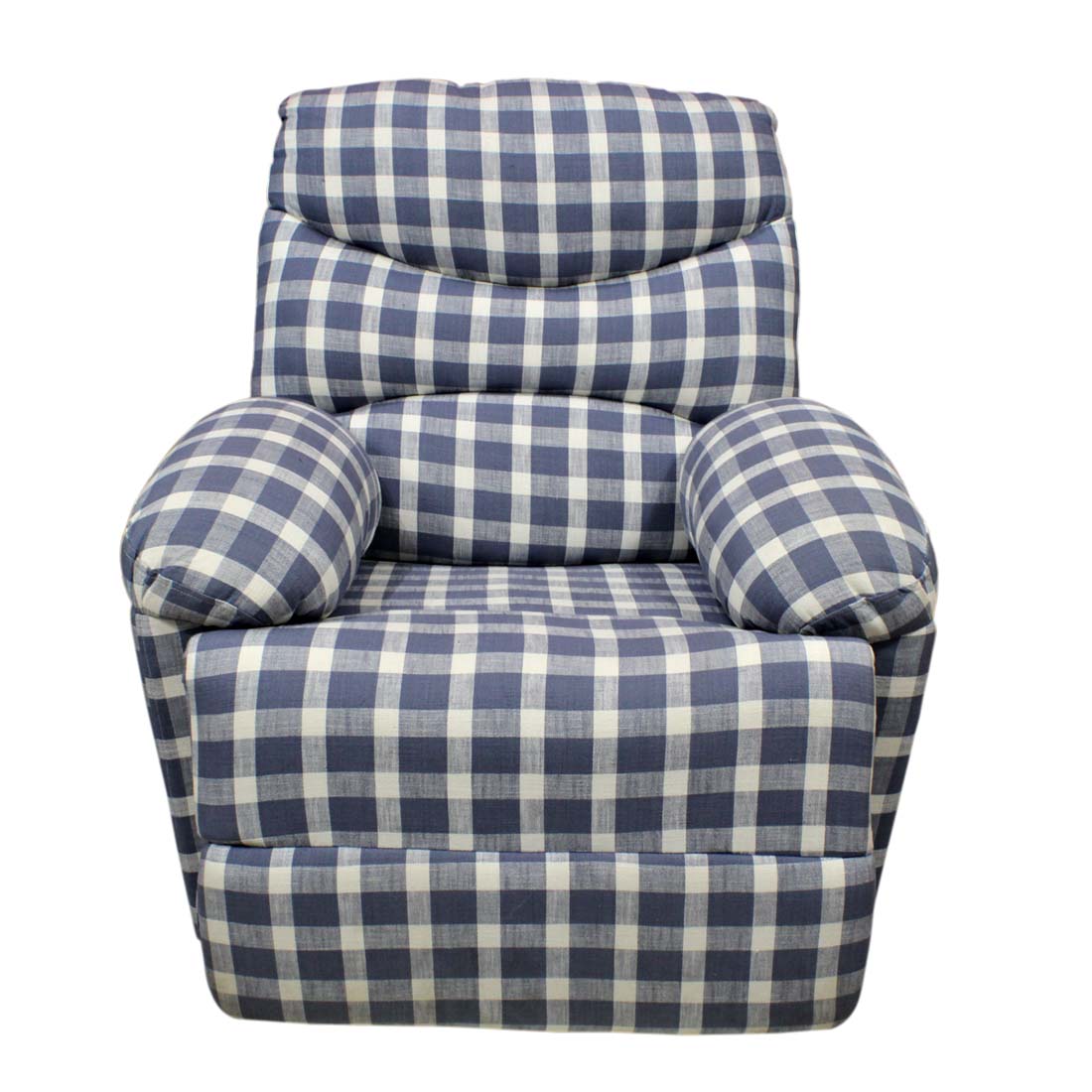 PRIMROSE Turner 3R Rocking And Revolving Recliner With Cotton Fabric - Blue And White