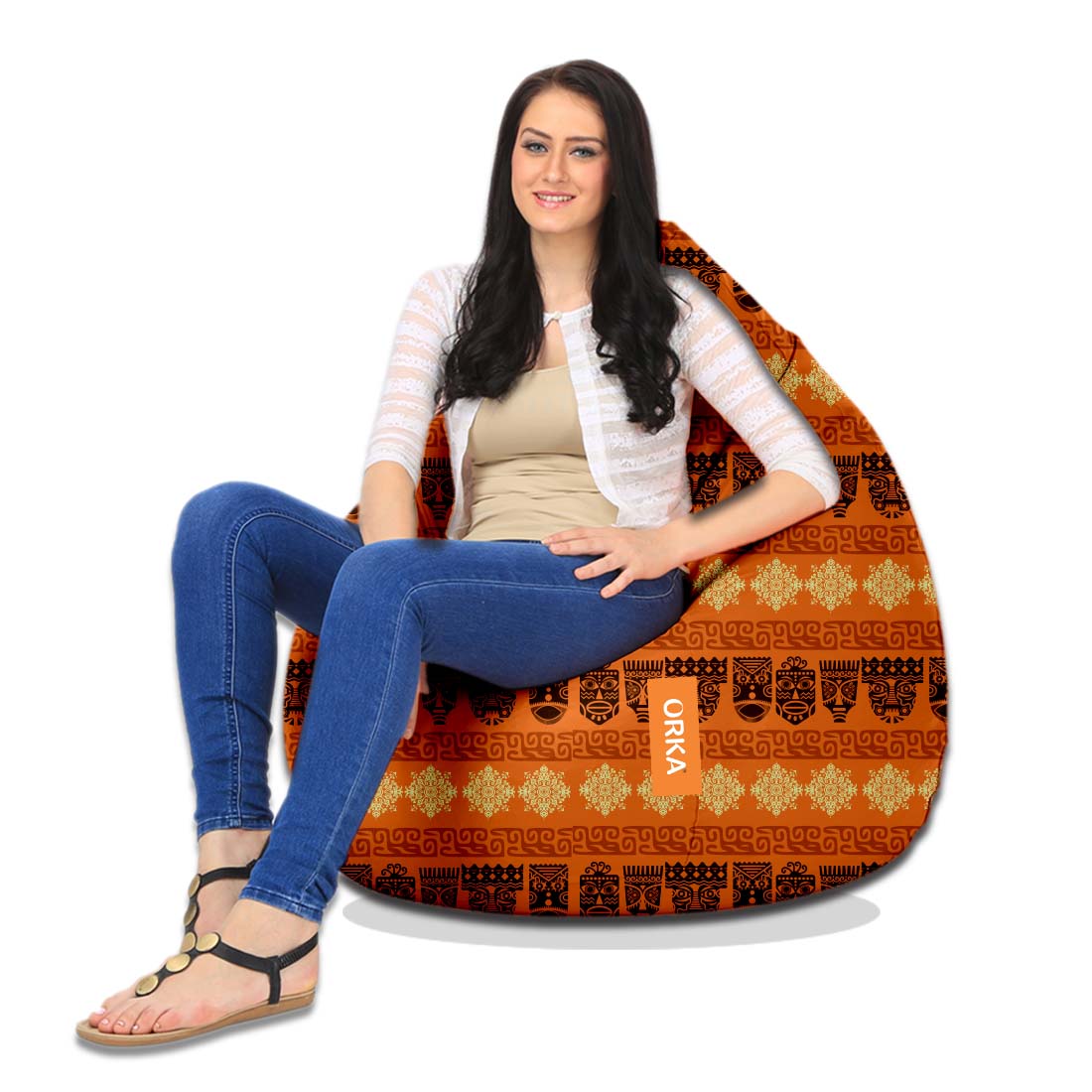 ORKA Digital Printed Bean Bag Design 31 Multicolour