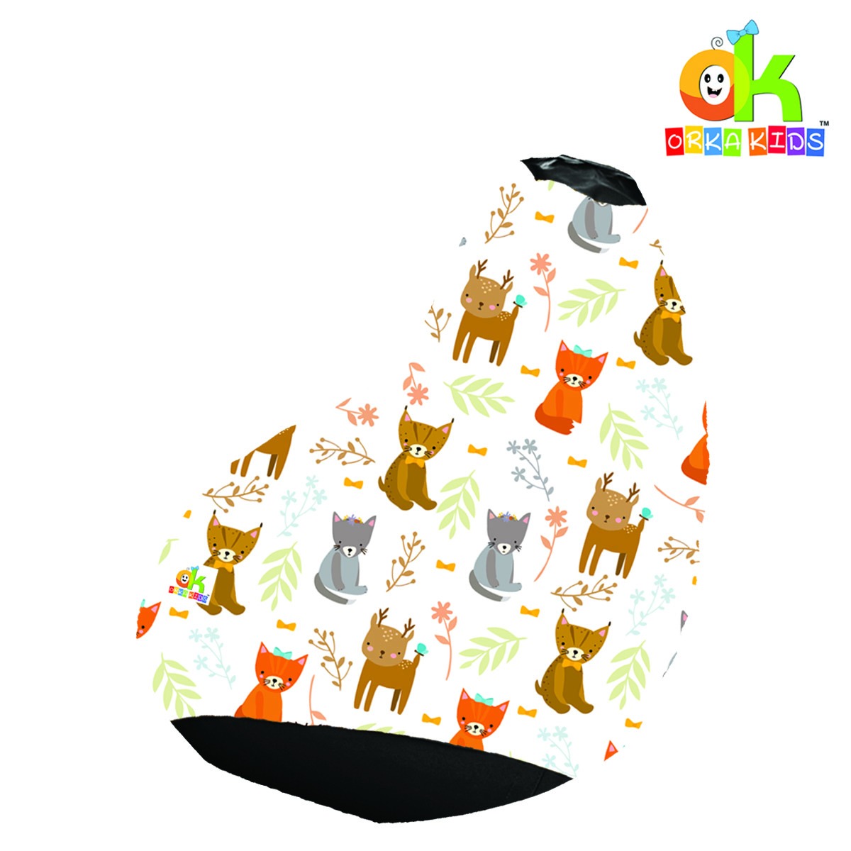 ORKA Kids Digital Printed79 Cartoon Deer  Multicolor Bean Bag            