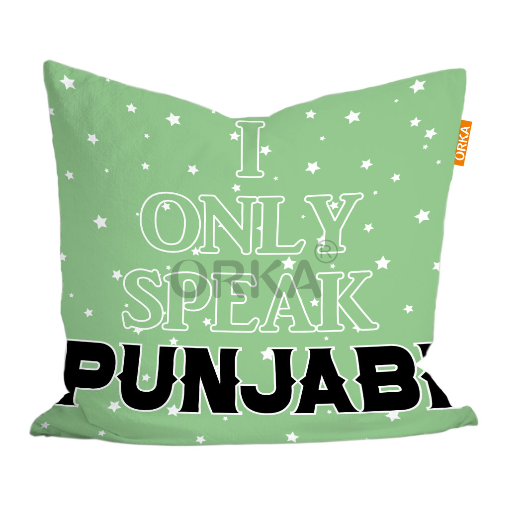ORKA Punjabi Theme Digital Printed Cushion 22 16" X 16" Cover Only
