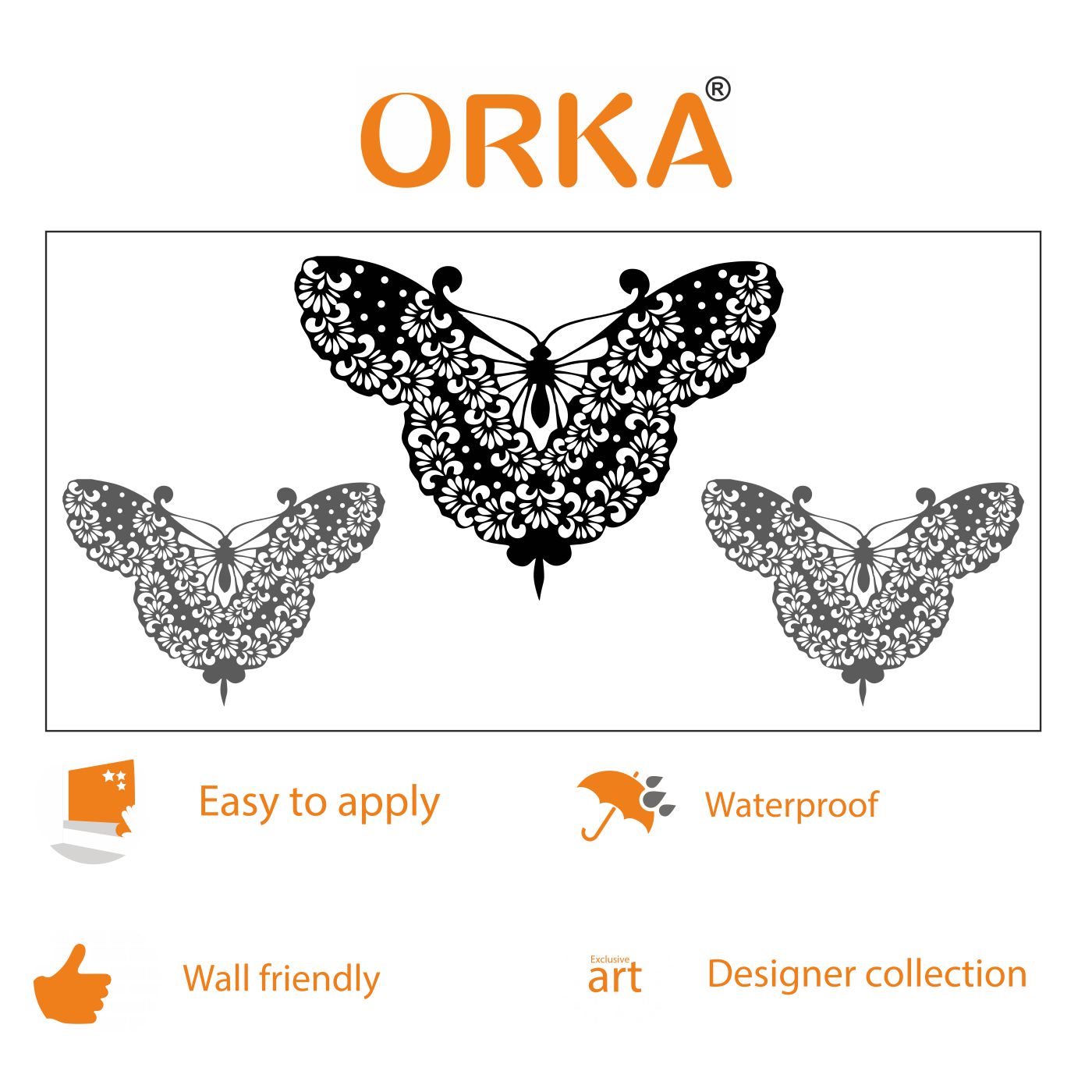 ORKA Butterfly Wall Decal Sticker 1   XXL 