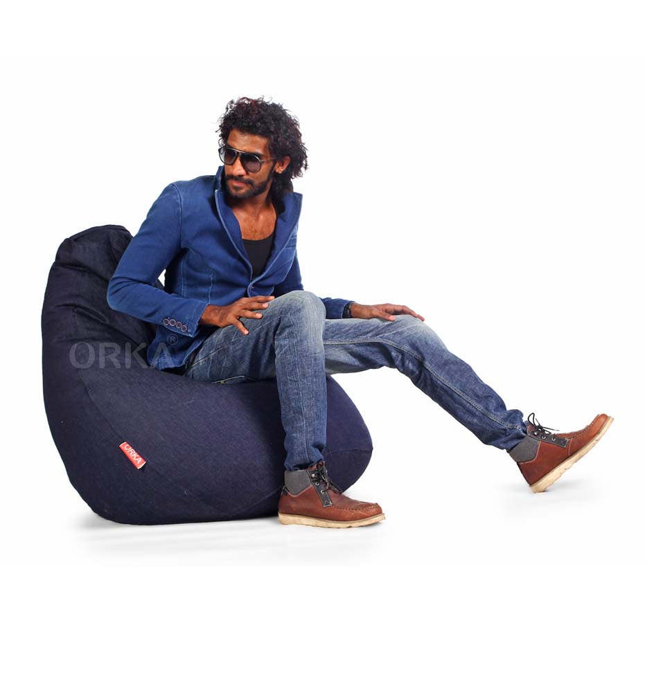 Flash Denim Bean Bag Chair, Model# DG-BEAN-SMALL-DENIM-GG