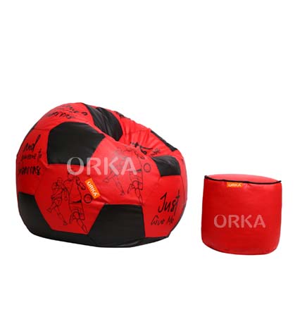 ORKA Digital Printed Sports Bean Bag Playing Football Theme   XXL  Cover Only 