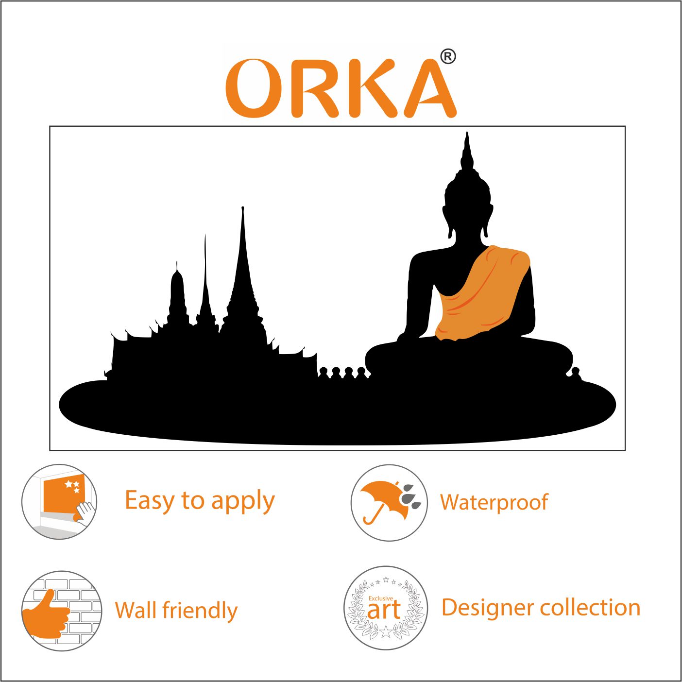 ORKA Buddha Wall Sticker 3  