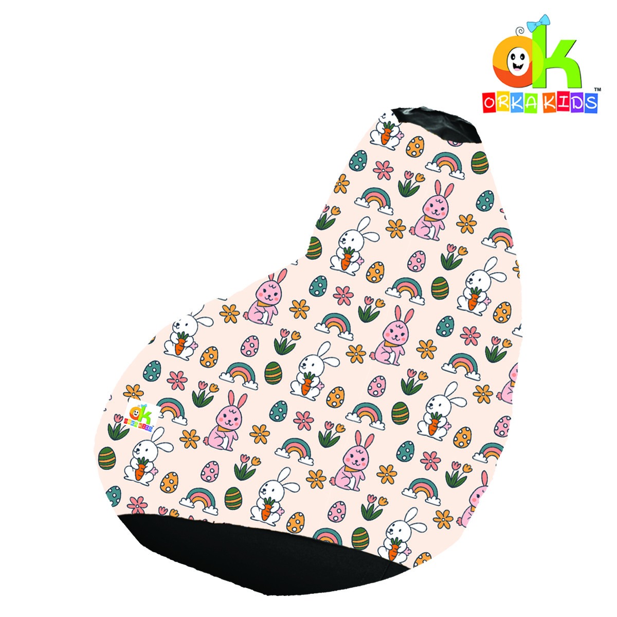 ORKA Kids Digital Printed80 Rainbow Rabbit Multicolor Bean Bag            