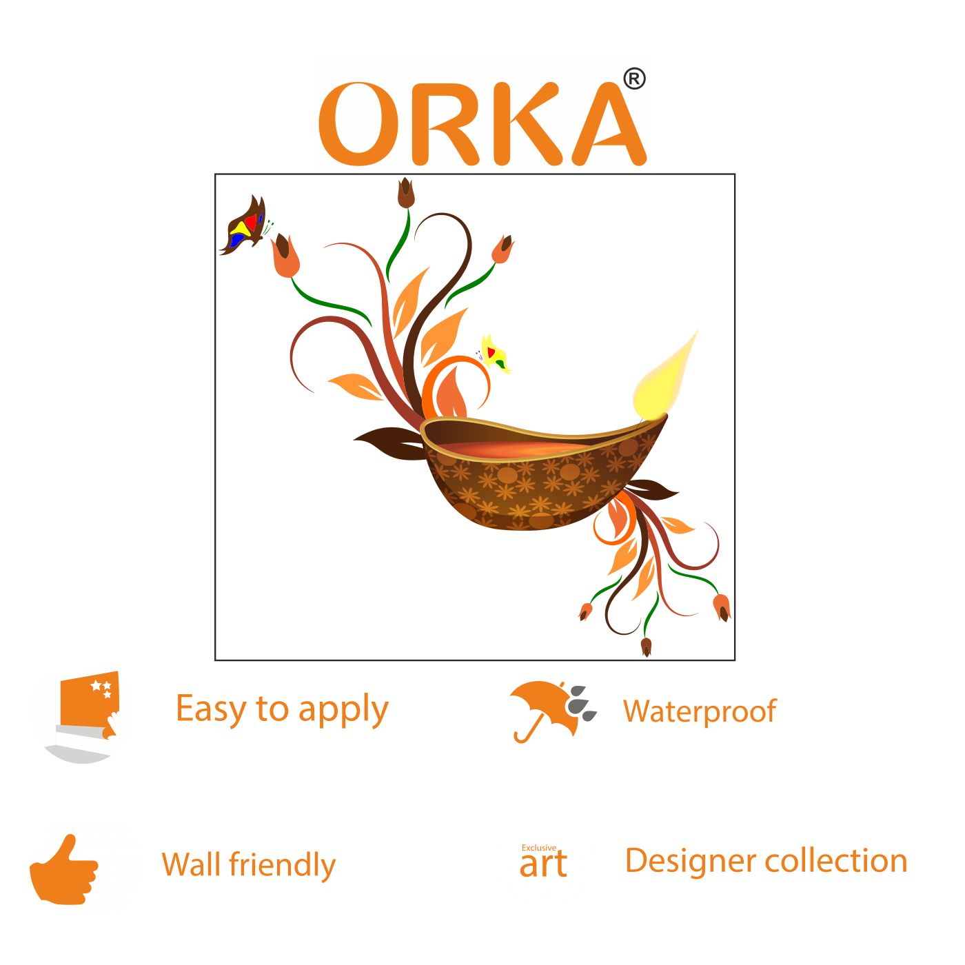 ORKA Diwali Wall Decal Sticker 19  