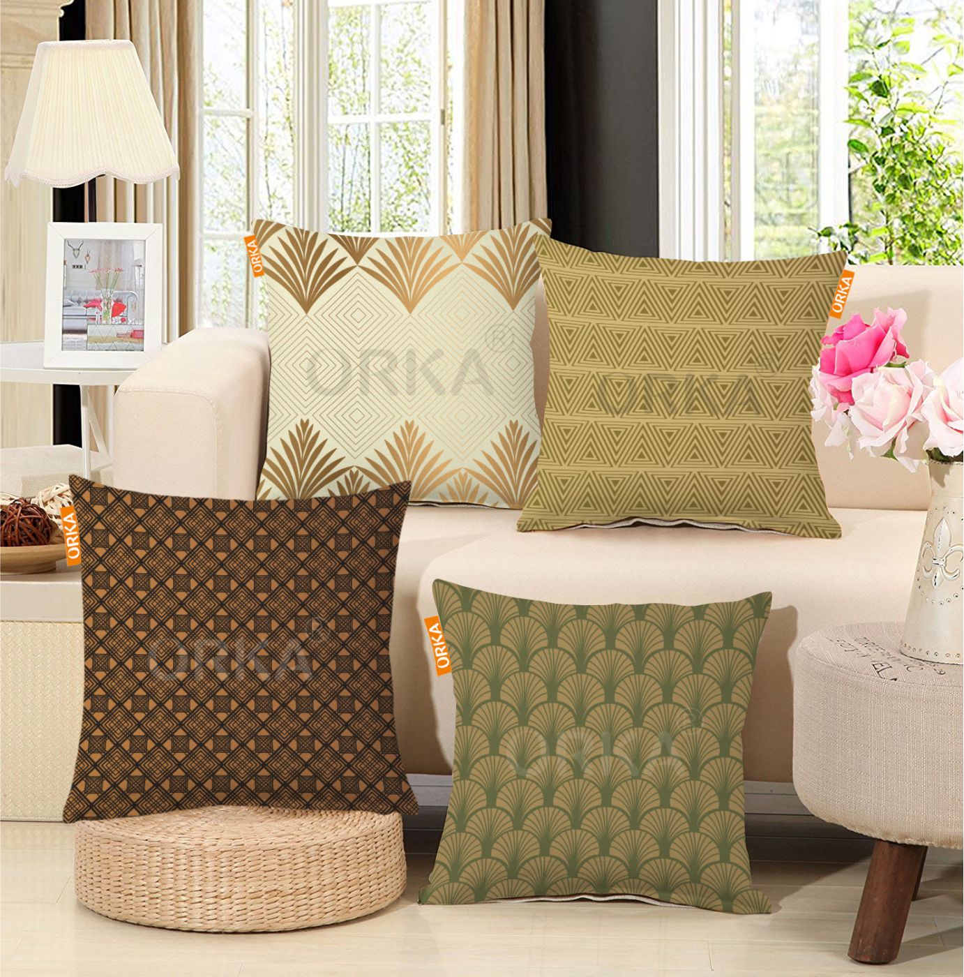 ORKA Set Of 4  Digital Printed Cushion 5  