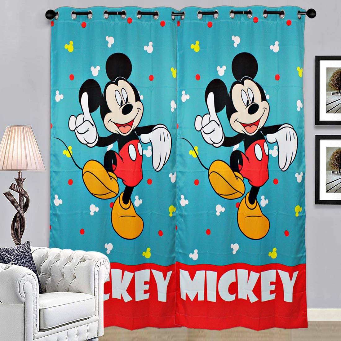 ORKA Mickey Design Digital Printed Door Curtain  