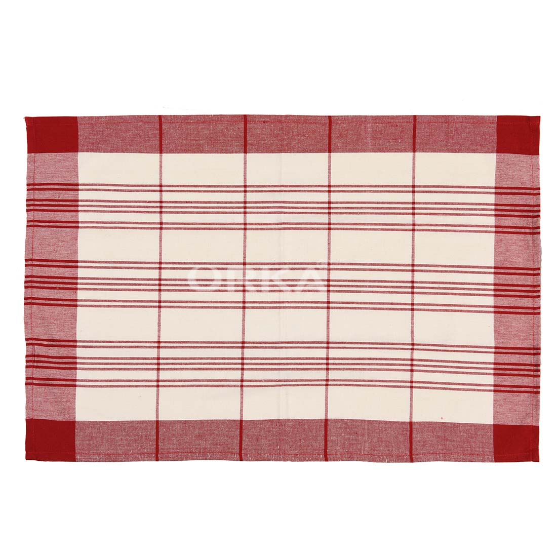 ORKA Premium Cotton (Red White) Set Of 3 Kitchen Towel   