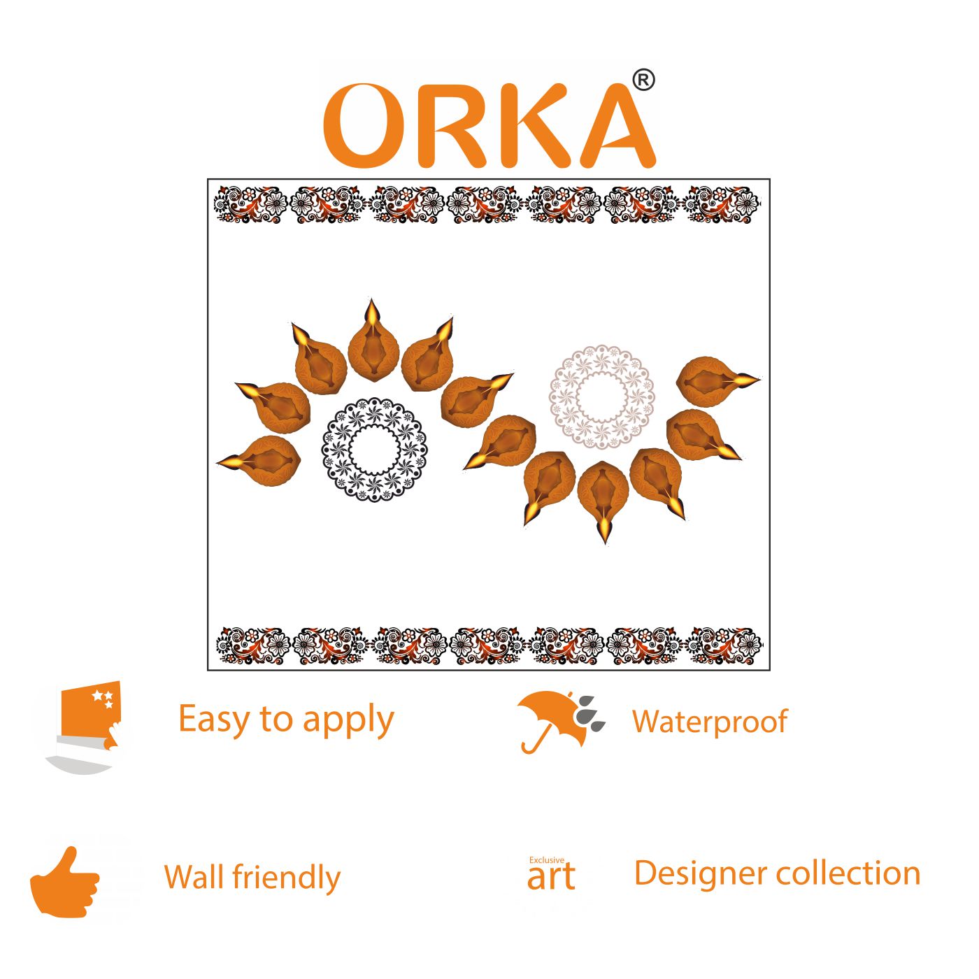 ORKA Diwali Wall Decal Sticker 61  