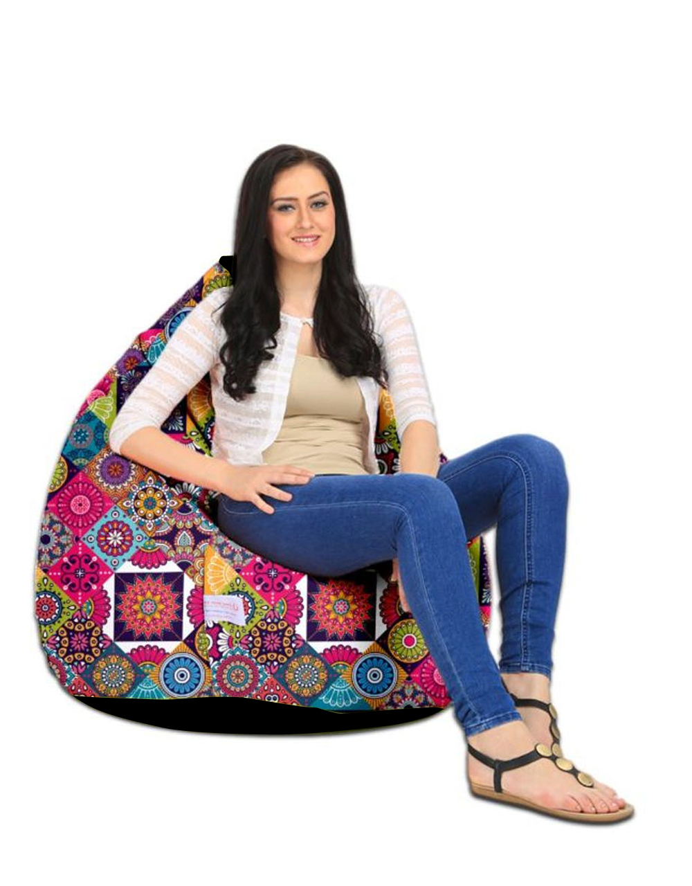   Click Image To View Larger ORKA Digital Printed Design 2 Multicolor Bean Bag  