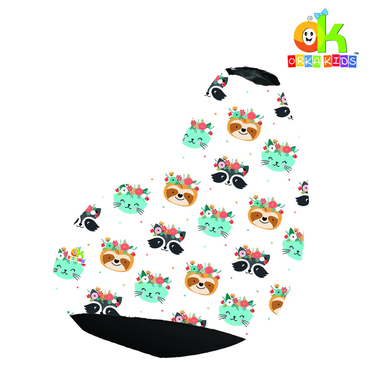 ORKA Kids Digital Printed74 Baby Cat Multicolor Bean Bag            