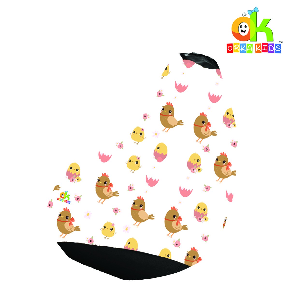 ORKA Kids Digital Printed78 Baby Bird Multicolor Bean Bag            