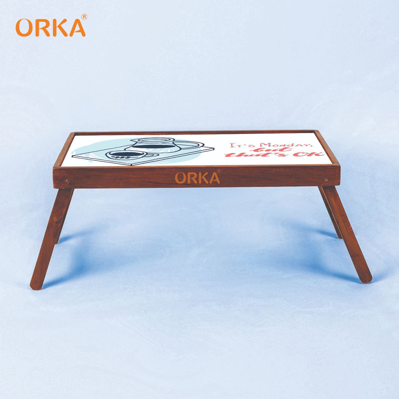 ORKA Monday Foldable Pine Wood Breakfast Table (White)  