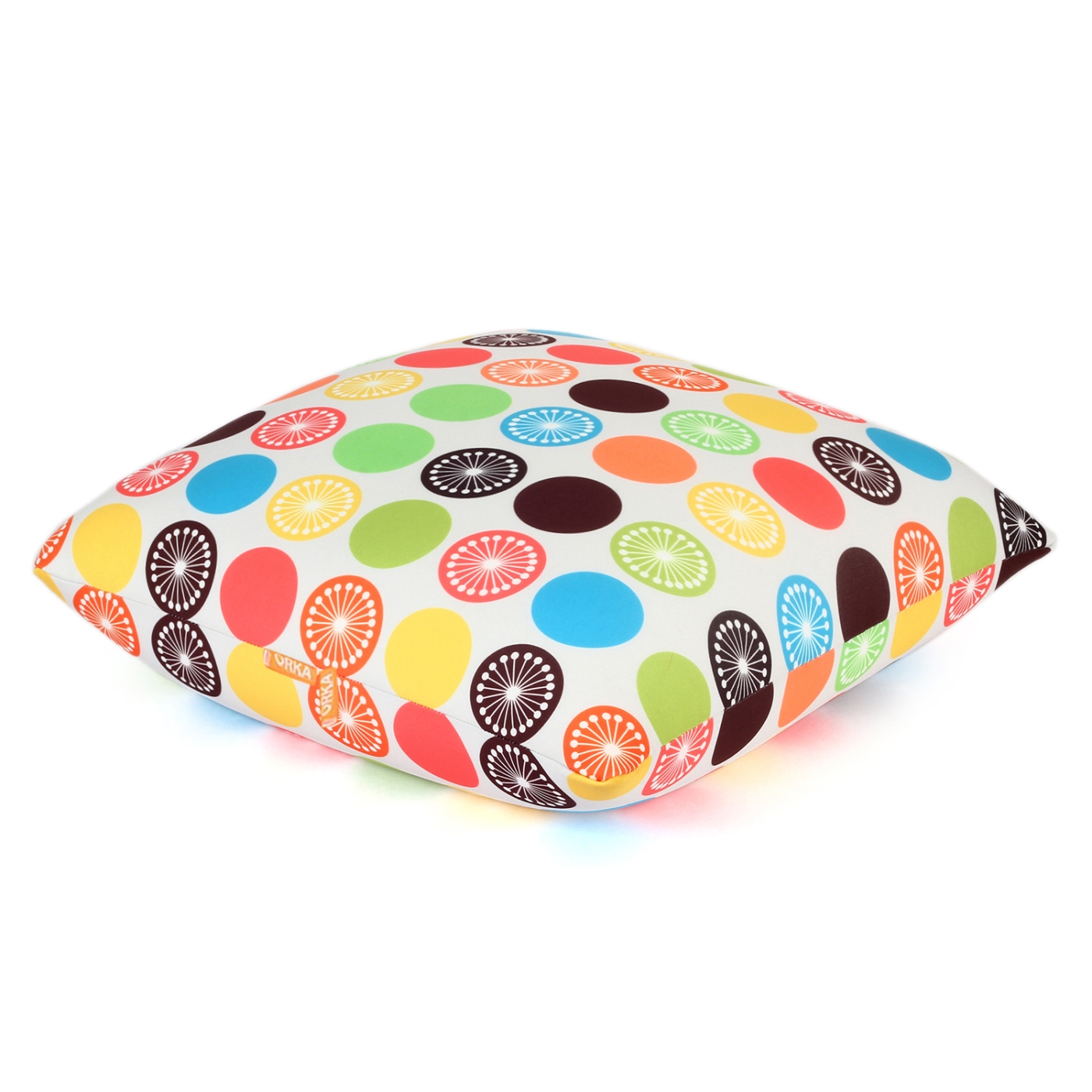 ORKA Digital Printed Design 2 Spandex Filled With Microbeads Square Cushion 14 X 14 Inch - Multicolor  