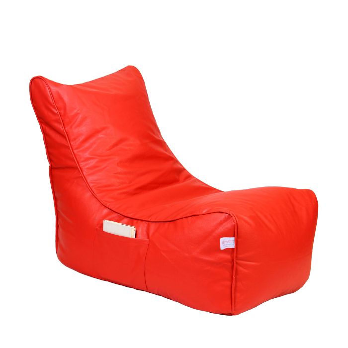 ORKA Classic Artificial Leather Standard Rocker Bean Bag Red  