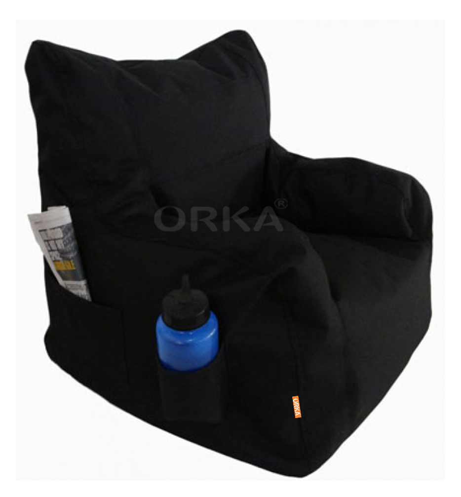 Orka Classic Black Bean Bag Arm Chair  