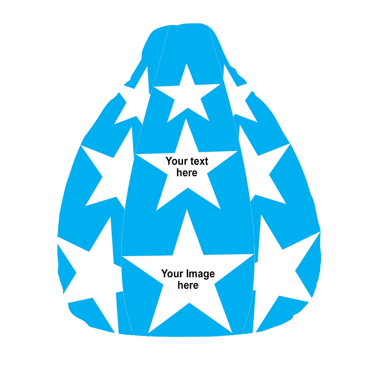 ORKA Digital Printed Personalized Blue Color Kids Bean Bag Cover 
