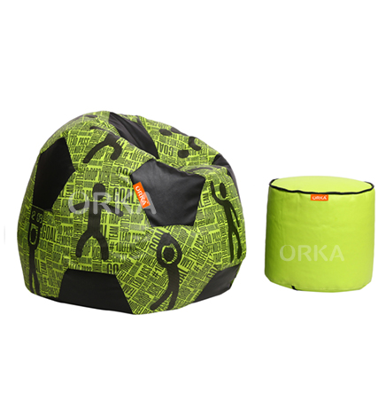 ORKA Digital Printed Sports Bean Bag Green Goalkeeper Theme    