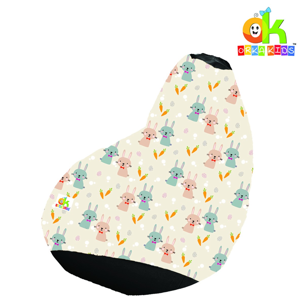 ORKA Kids Digital Printed87 Twin Rabbit Birds Multicolor Bean Bag              