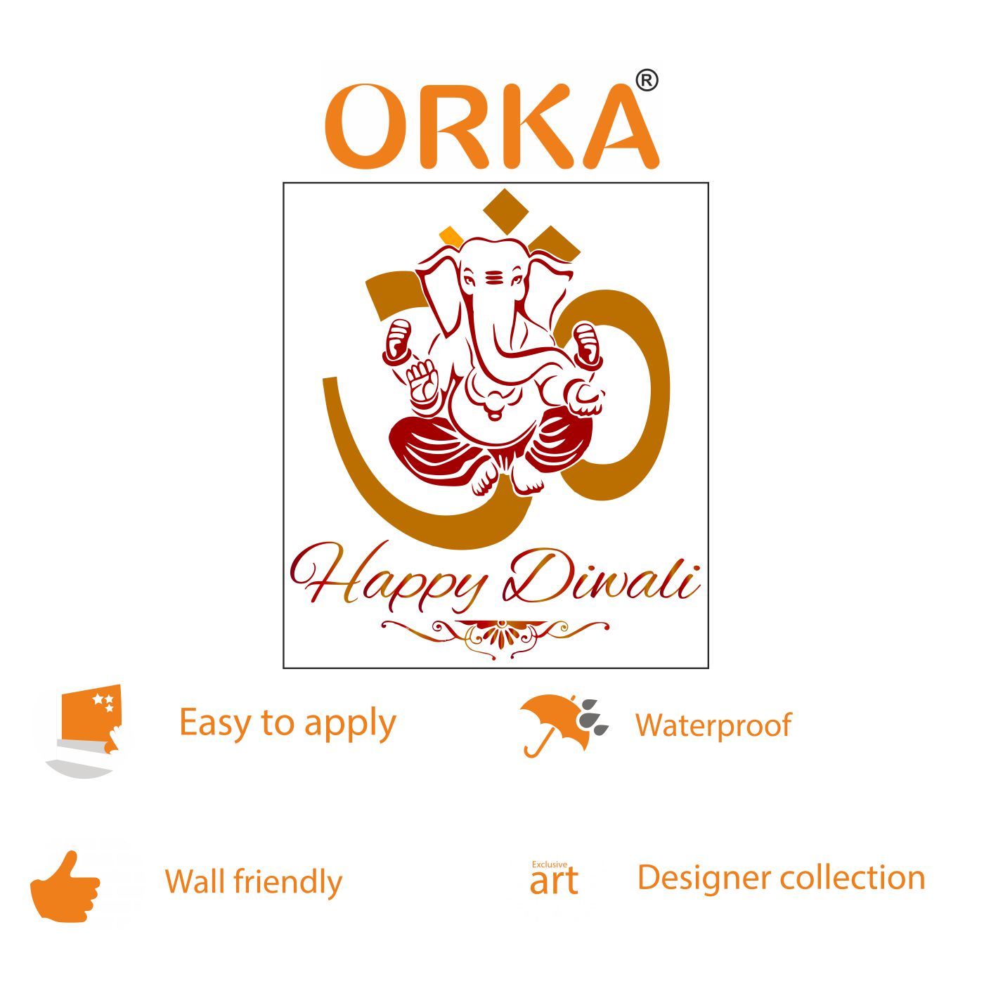 ORKA Diwali Wall Decal Sticker 46   XXL 