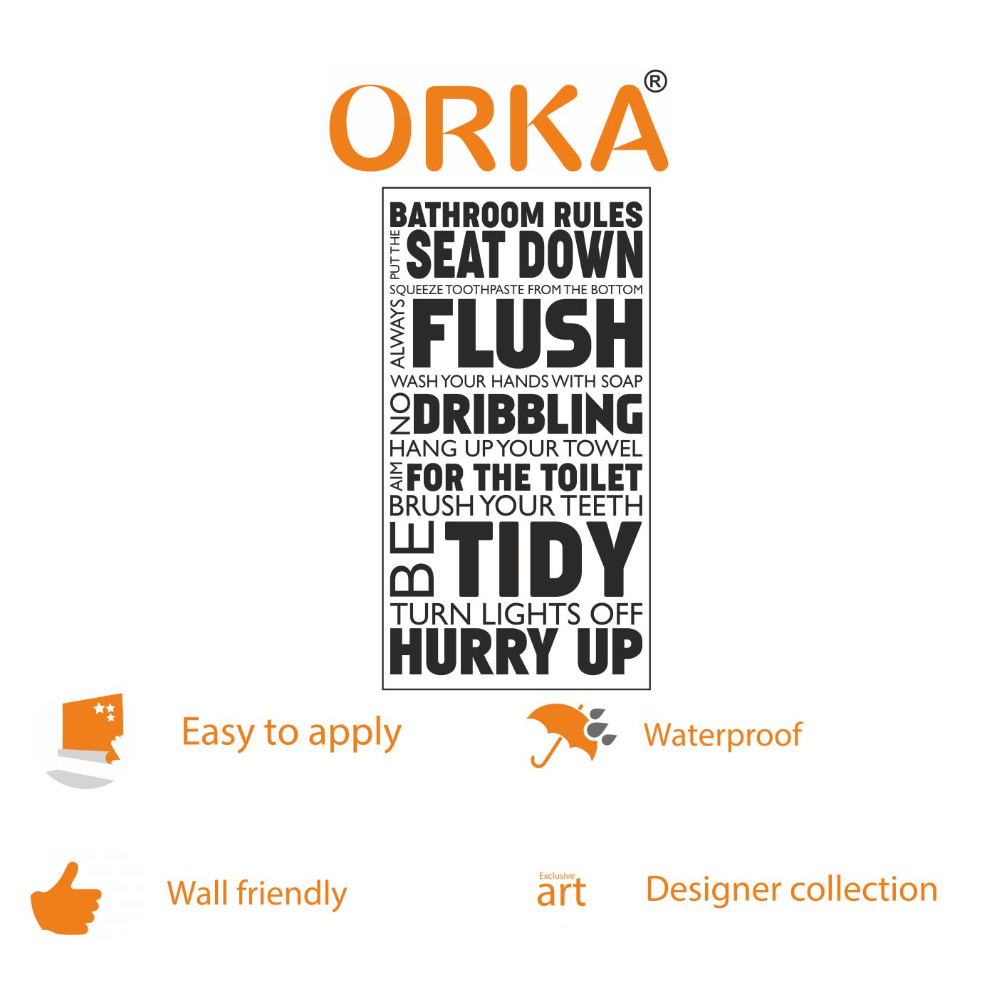 ORKA Washroom Wall Sticker 7  