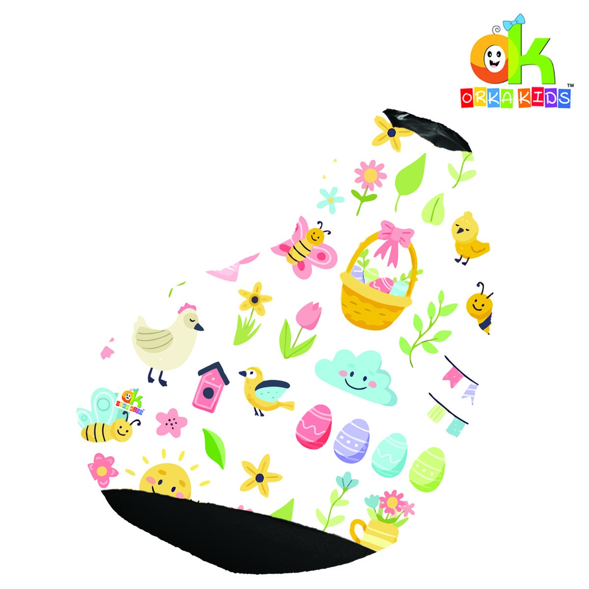 ORKA Kids Digital Printed68 Honey Multicolor Bean Bag          