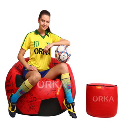 ORKA Digital Printed Sports Bean Bag Playing Football Theme  