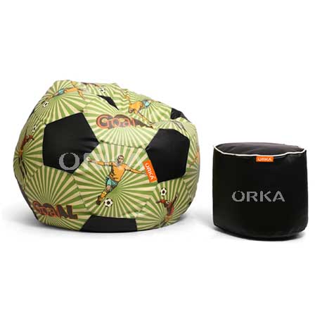 ORKA Digital Printed Sports Bean Bag Stripes Goal Football Theme  