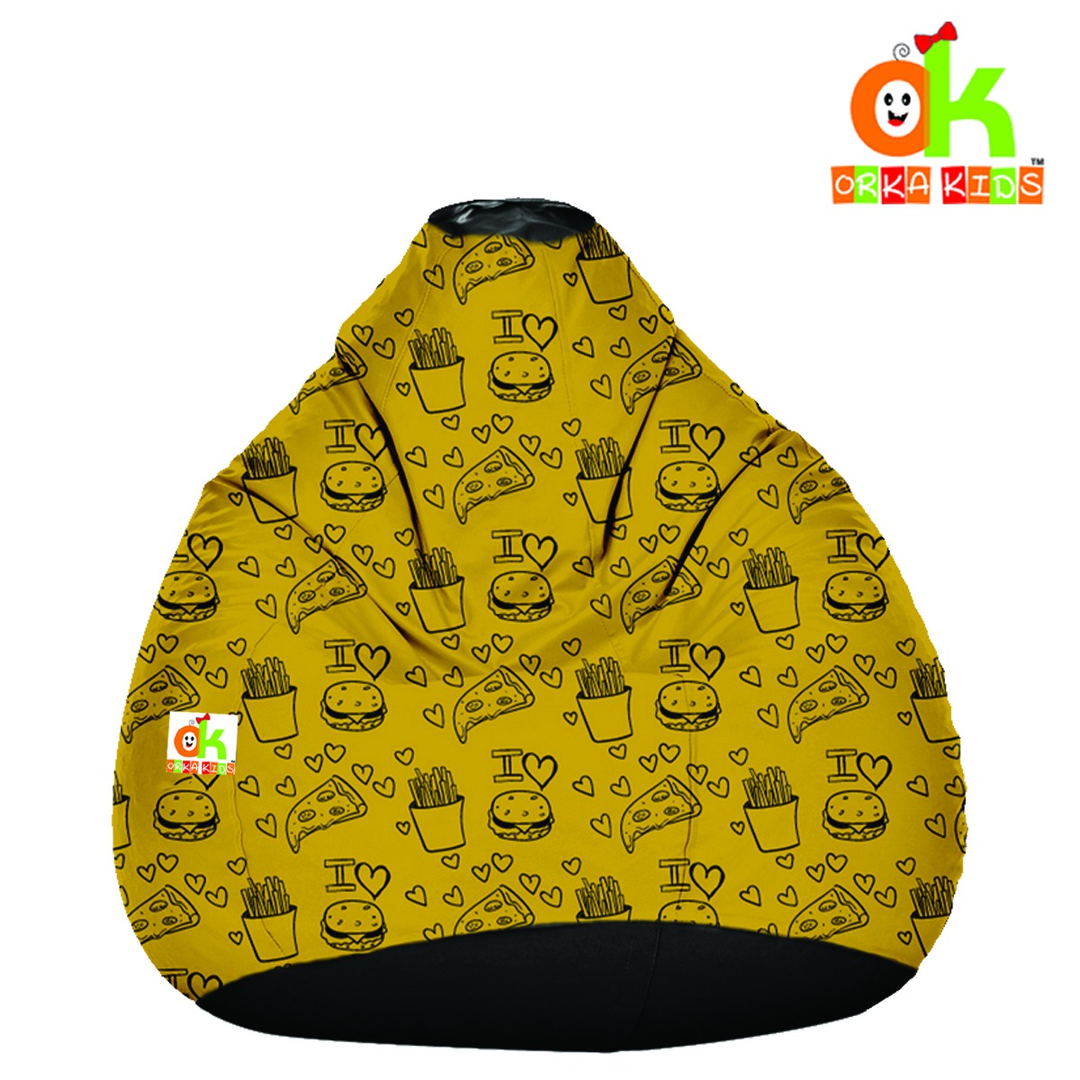 ORKA Kids Digital Printed Bean Bag With Beans Filled_4  