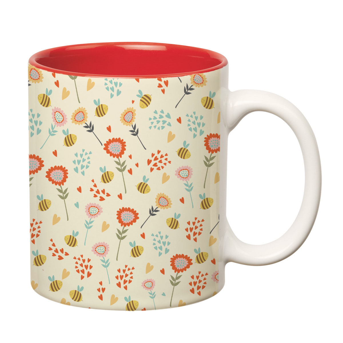 ORKA Coffee Mug Floral Theme 11 Oz   