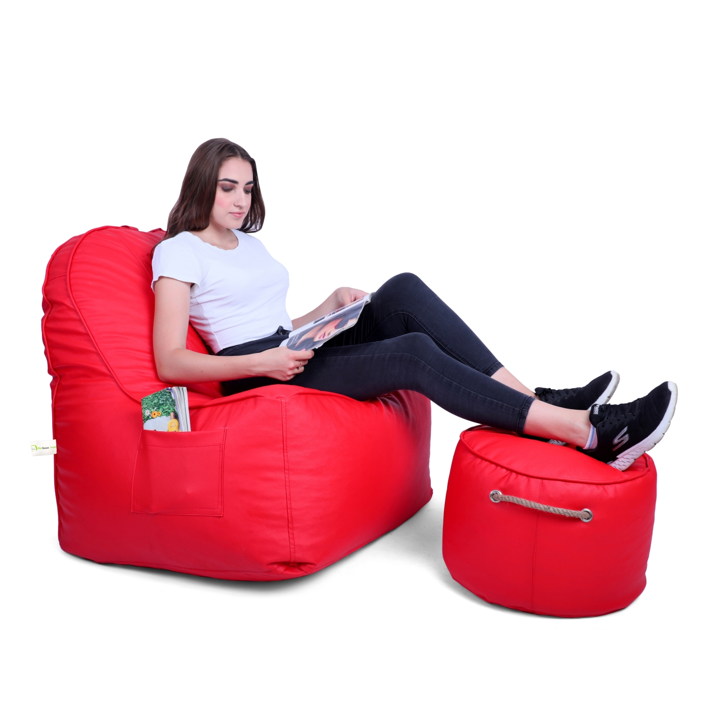 Can Bean Bags Compact Lounger Red  