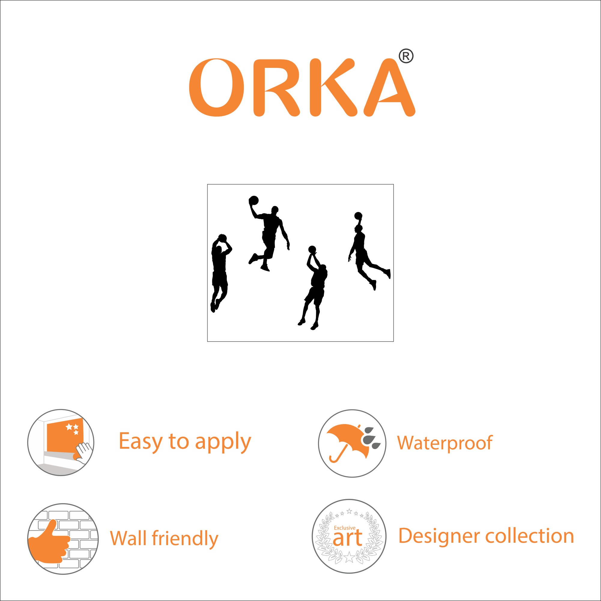 ORKA Basketball Wall Decal Sticker 2  