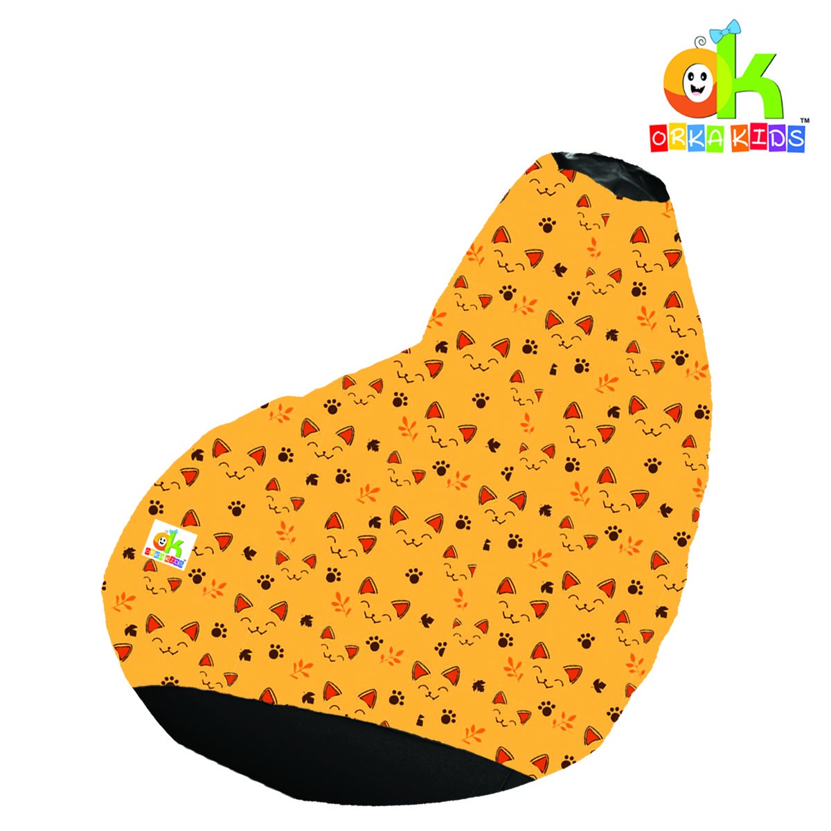 ORKA Kids Digital Printed30 Cat Design Bean Bag  