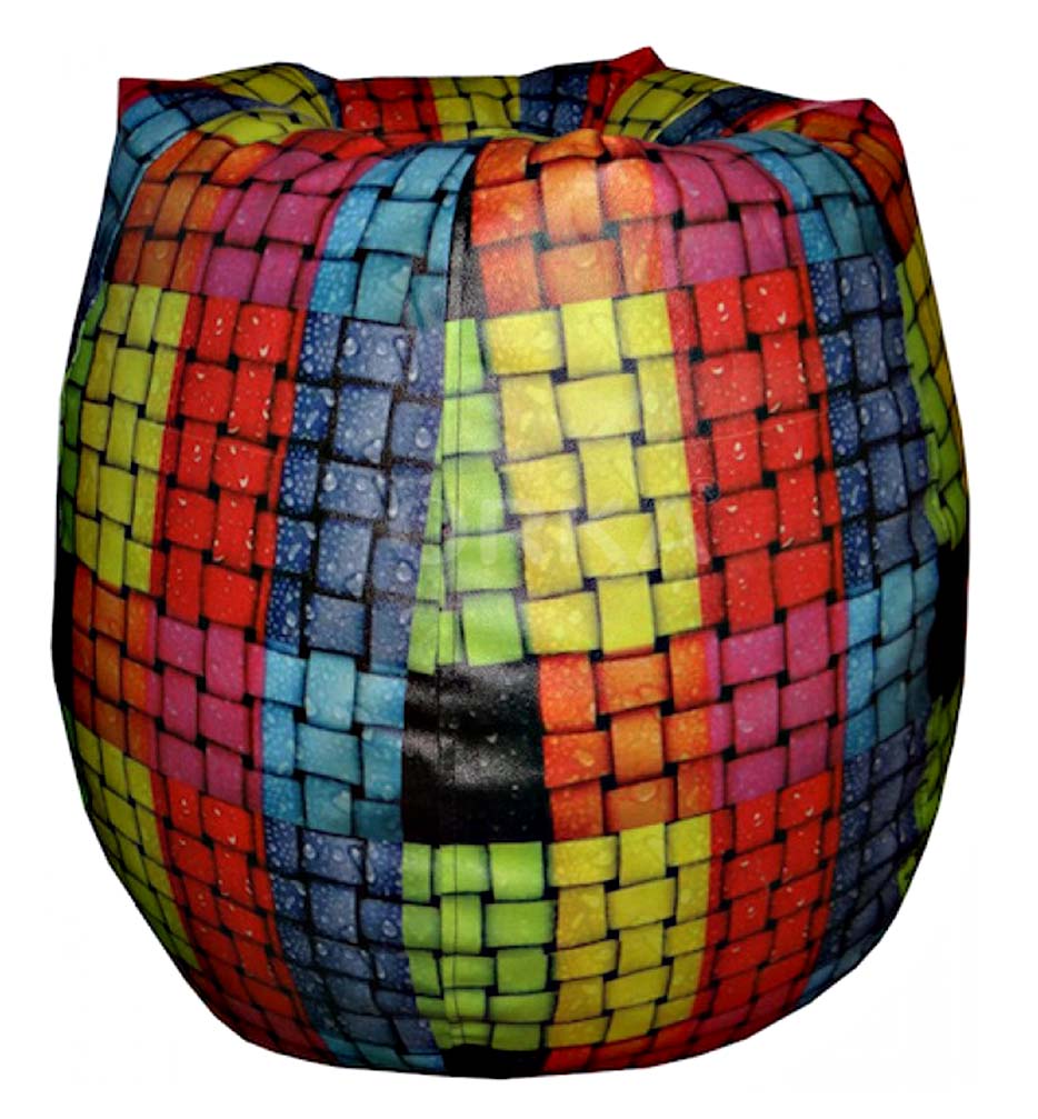 Orka Digital Printed Bean Bag Water Drops On Colorful Texture Theme  