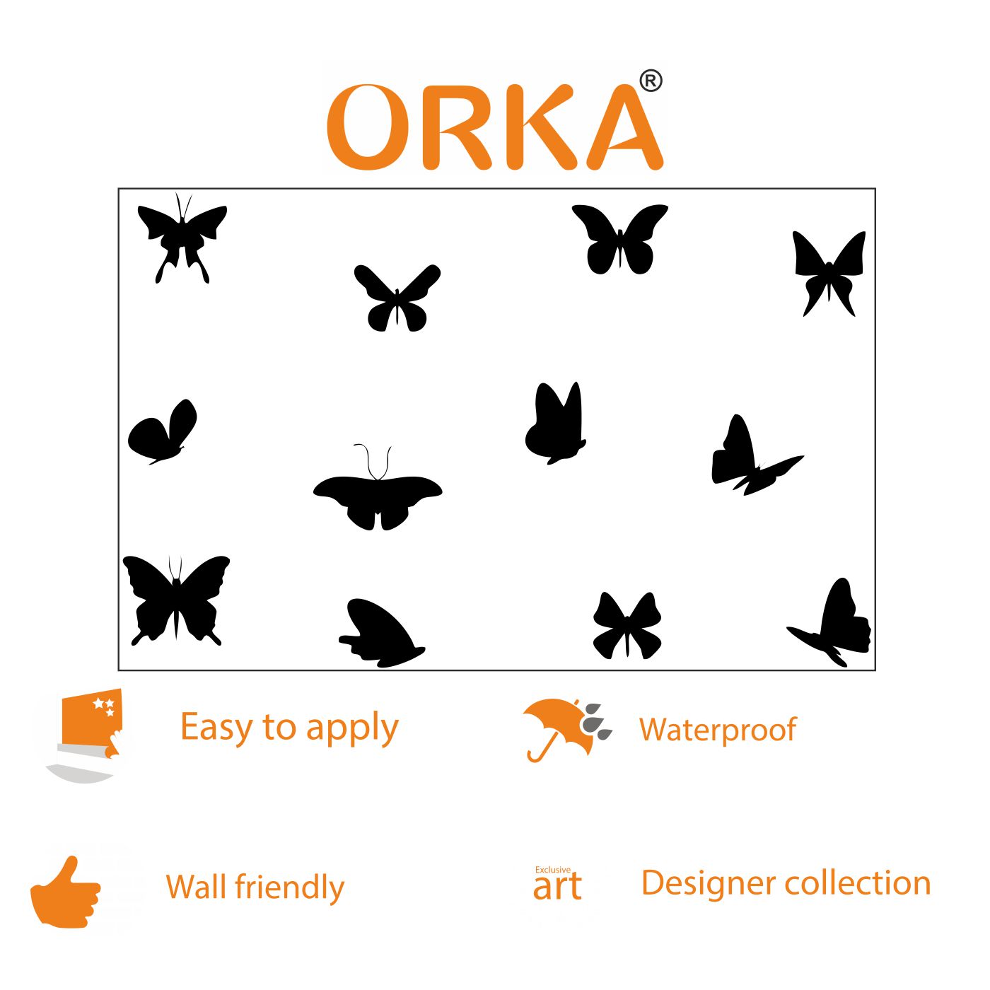 ORKA Butterfly Theme Wall Decal Sticker 32  