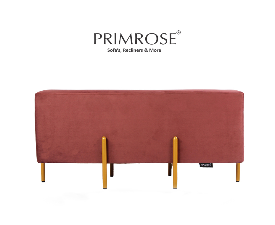 Primrose Ottoman Fresca - Comfortable Upholstered Stool With Brawny Golden Metal Frame Stand And Delicate But Supple Velvet Fabric Wrapped Over  